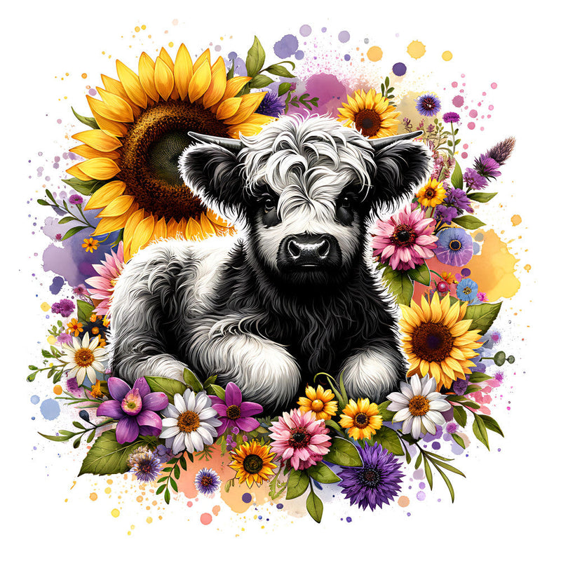 Fancy Highland Cows Fabric Panel 15