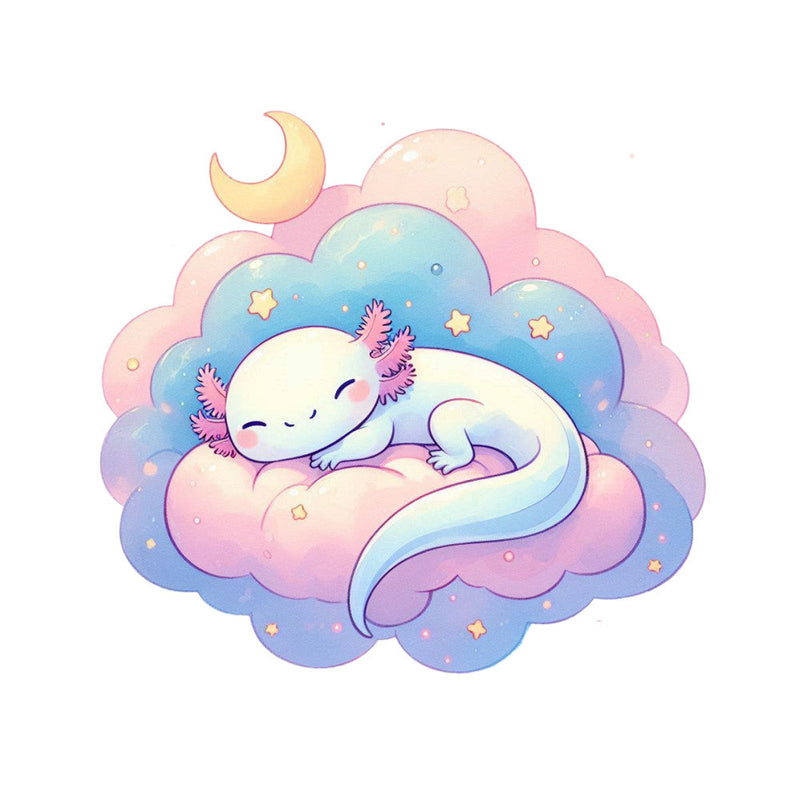 Cute Cartoon Axolotl Fabric Panel 4