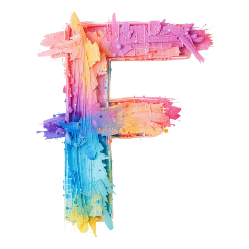 Brushstroke Alphabet Fabric Panel 7