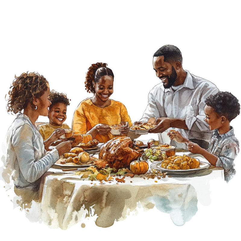 Watercolor Thanksgiving Fabric Panel 9