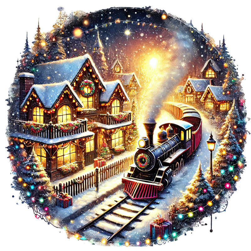 Christmas Villages Fabric Panel 10