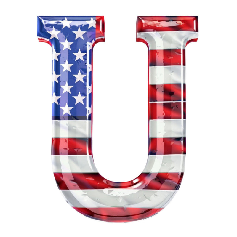 Grunge American Flag Alphabet Fabric Panel 2