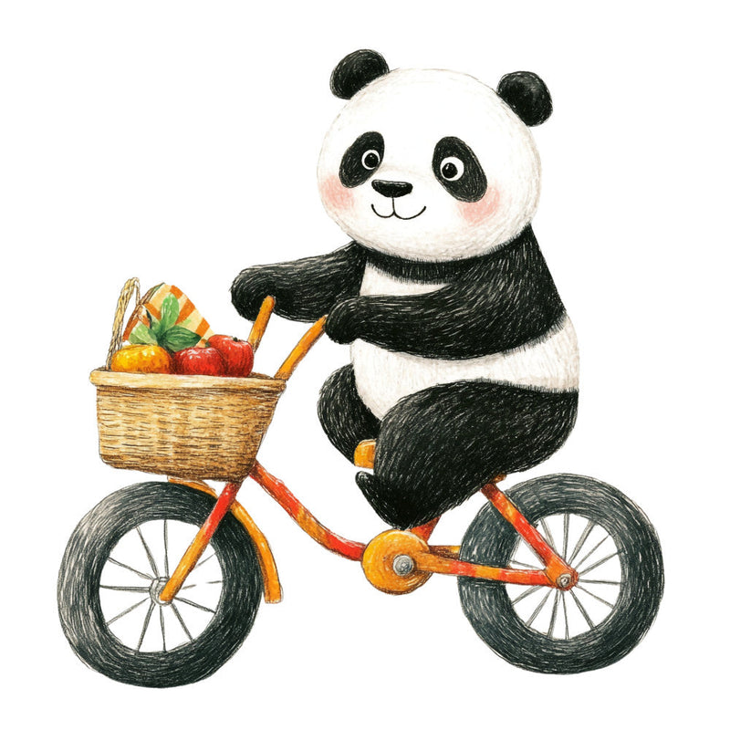 Cute Panda Bears Fabric Panel 8