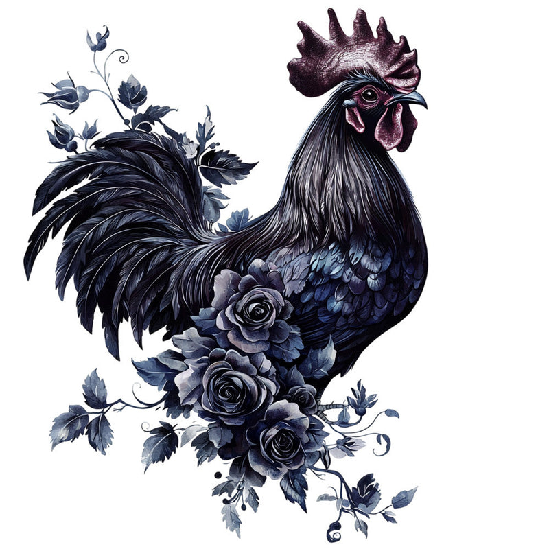 Floral Rooster Fabric Panel 9