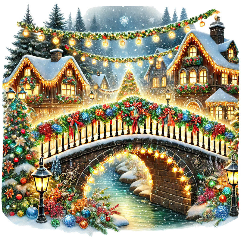 Christmas Villages Fabric Panel 53