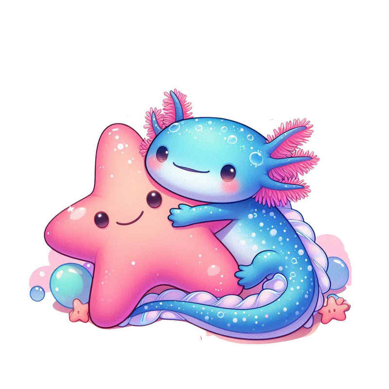 Cute Cartoon Axolotl Fabric Panel 24
