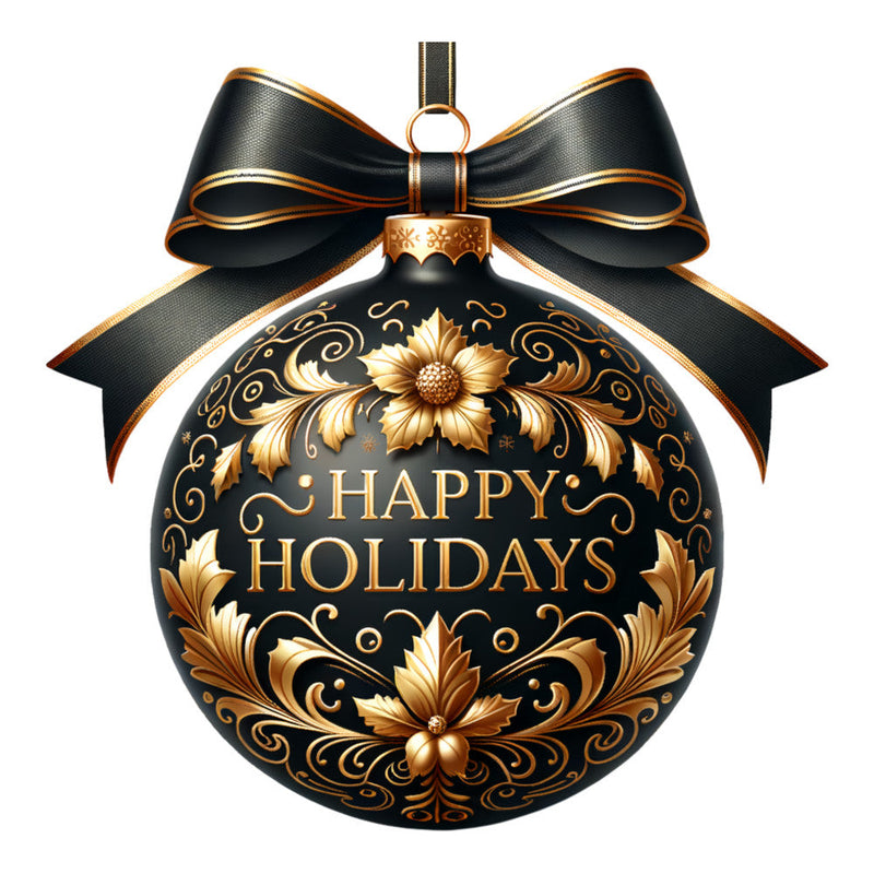 Elegant Christmas Ball Ornaments Fabric Panel 36