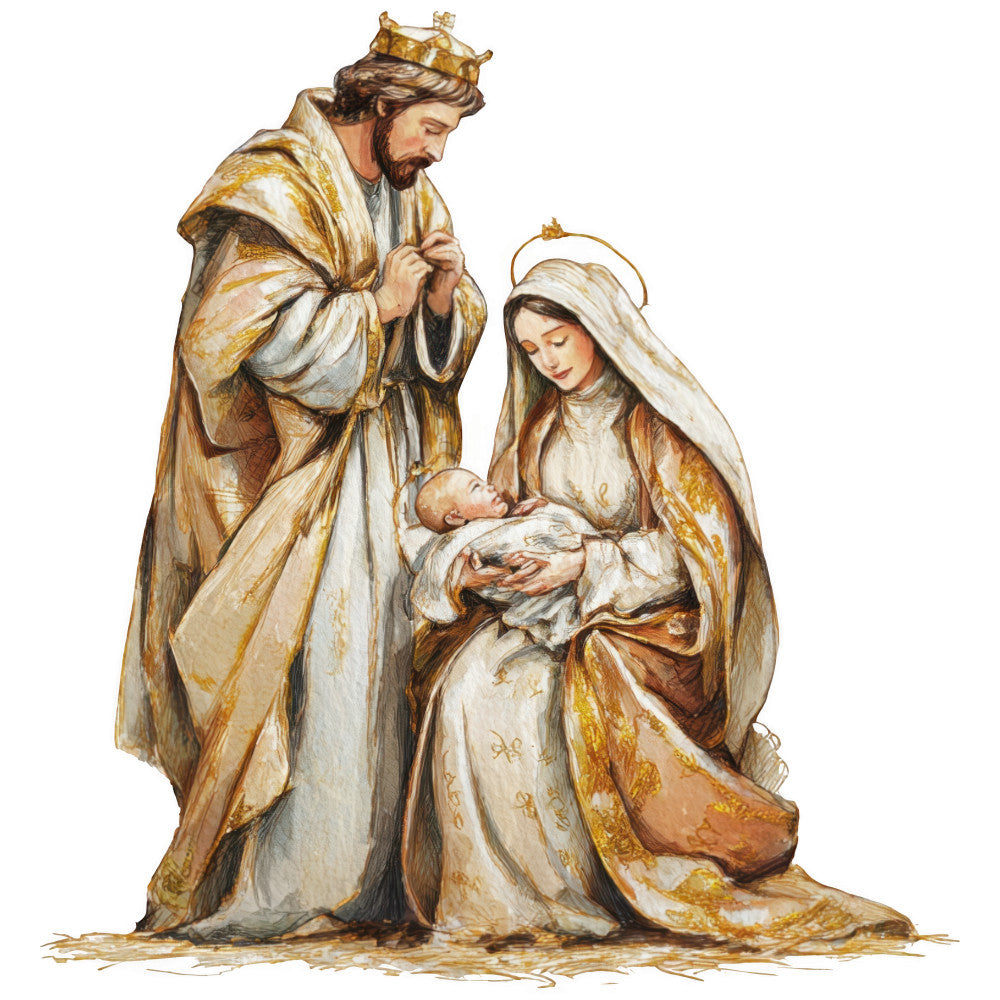 Gold Nativity Fabric Panel 6