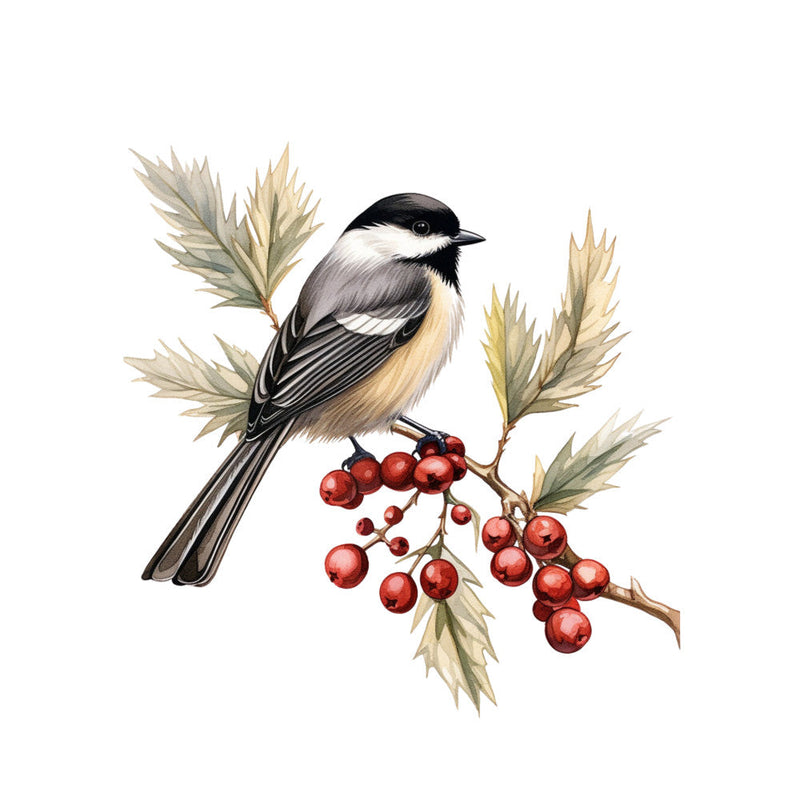 Winter Birds on Branches Fabric Panel 13