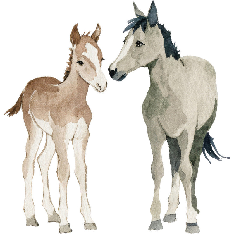 Watercolor Horses Fabric Panel 58