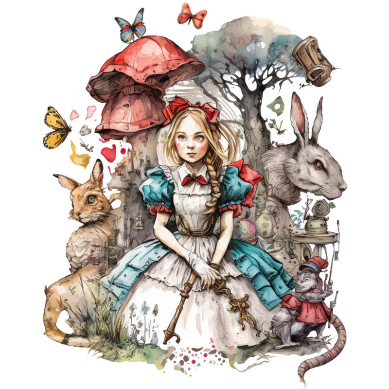 Classic Alice in Wonderland Fabric Panel 39