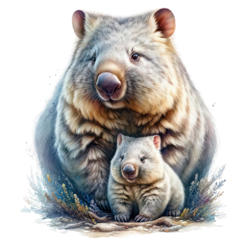 Australian Wombats Fabric Panel 2