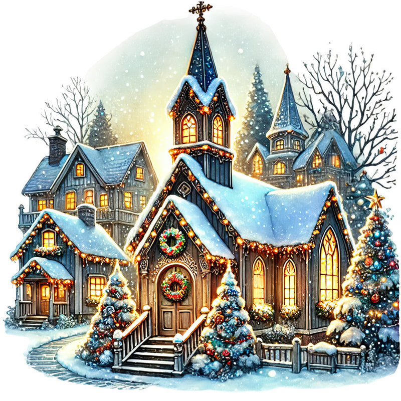 Christmas Villages Fabric Panel 80