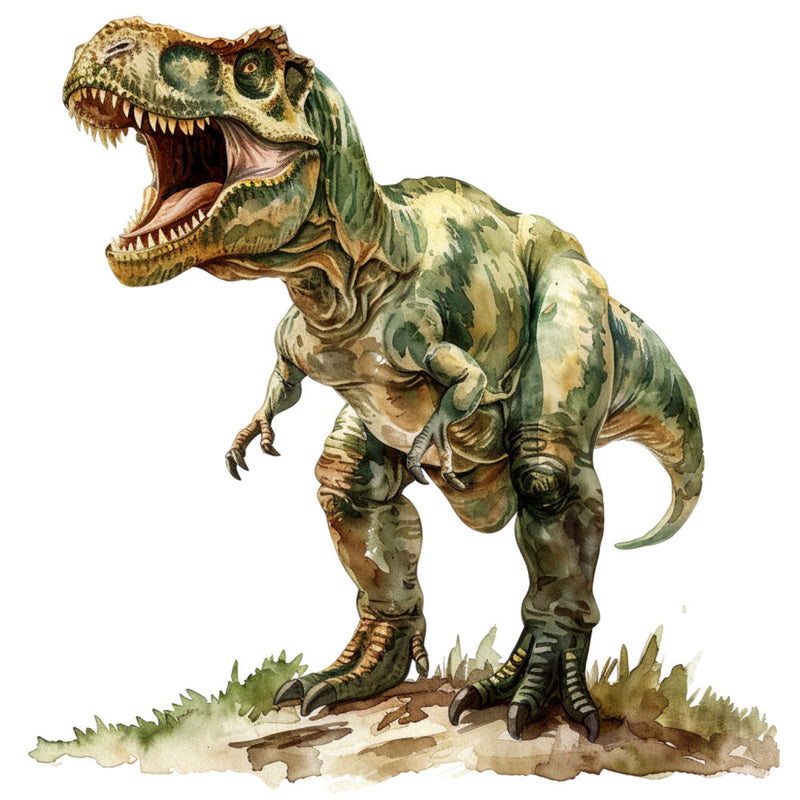 Watercolor Dinosaurs Fabric Panel 11