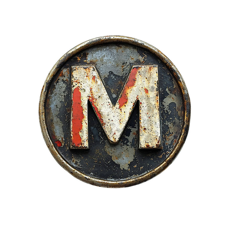 Antique Metal Alphabet Fabric Panel 8