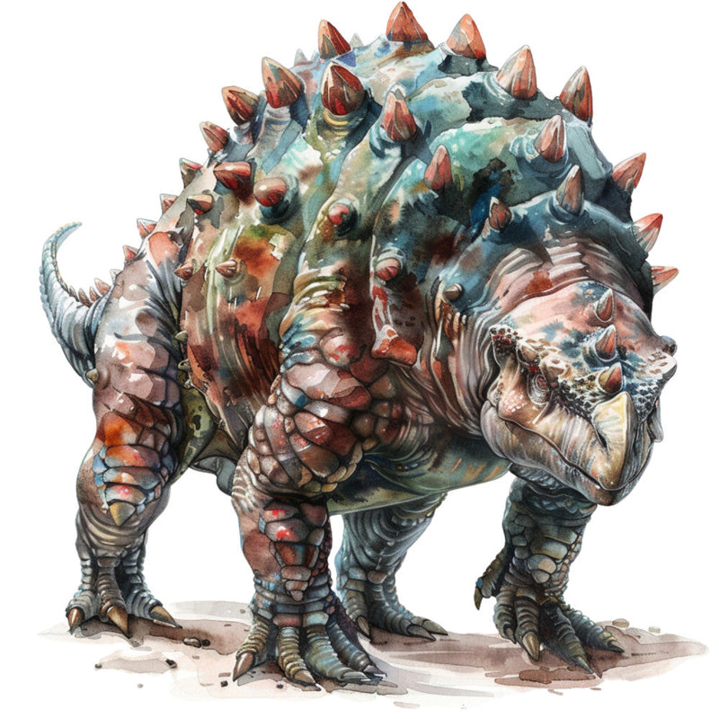 Watercolor Dinosaurs Fabric Panel 32