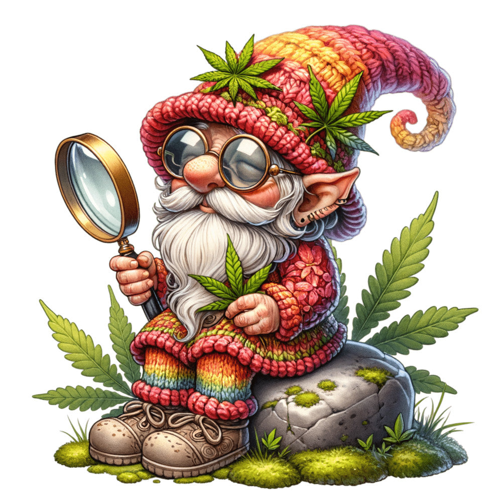 Cannabis Garden Gnomes Fabric Panel 3