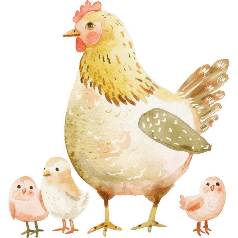 Watercolor Farm Fabric Panel 68