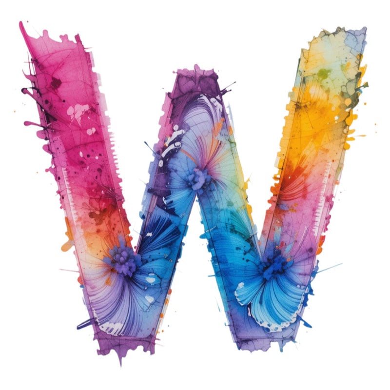 Brushstroke Alphabet Fabric Panel 24