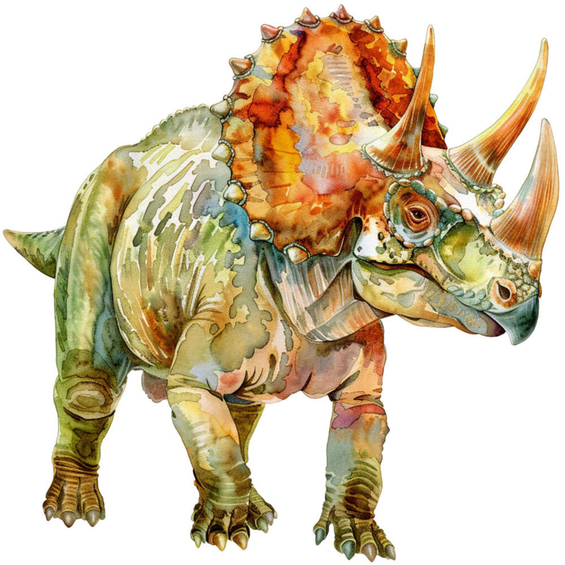 Watercolor Dinosaurs Fabric Panel 18