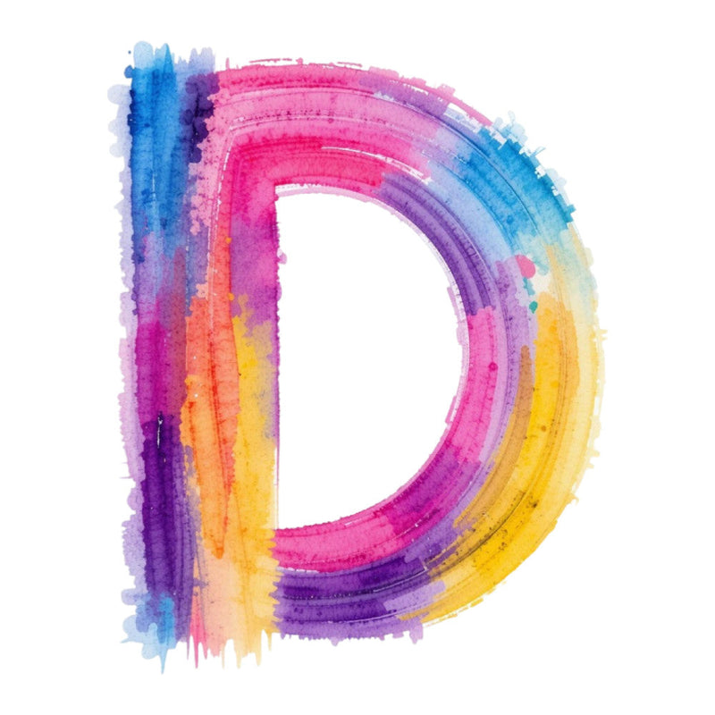 Brushstroke Alphabet Fabric Panel 5