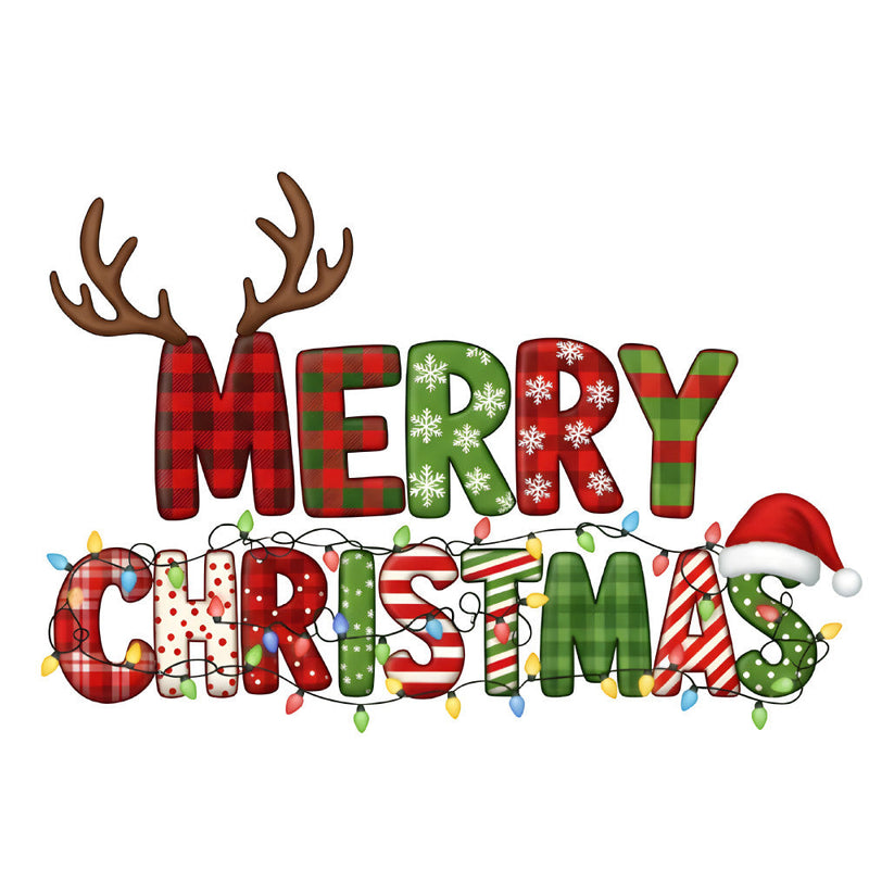 Merry Christmas Letters with Lights Fabric Panel 1