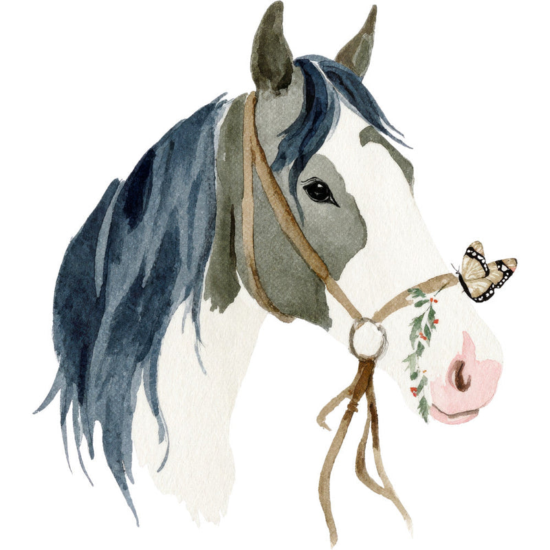 Watercolor Horses Fabric Panel 64