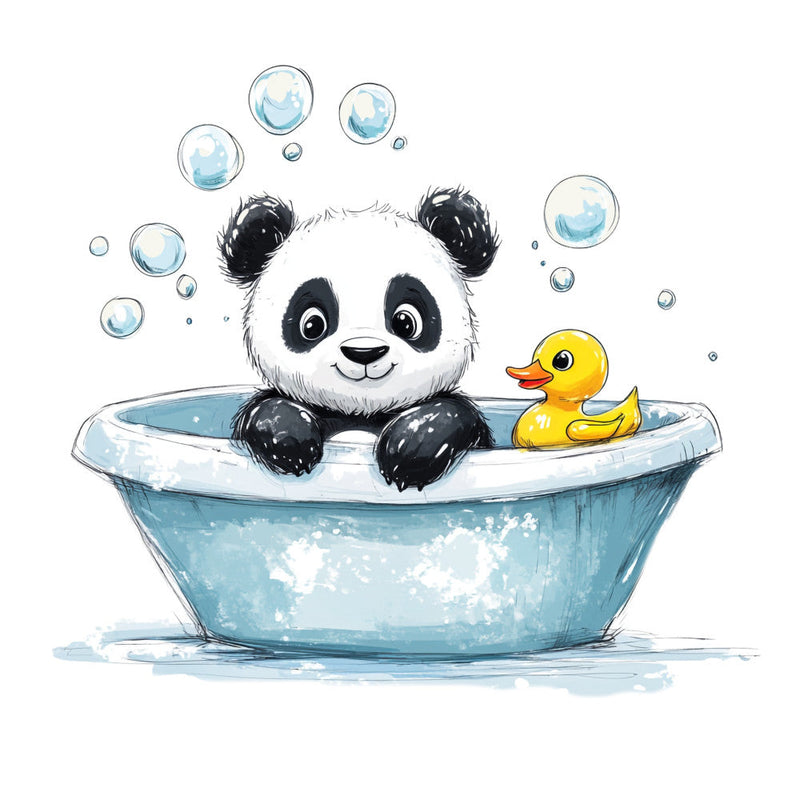 Cute Panda Bears Fabric Panel 22