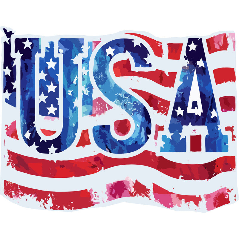 Watercolor 4th of July Fabric Panel 2