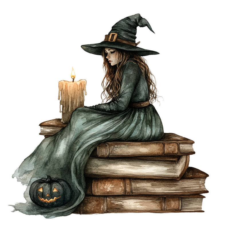 Watercolor Witch Fabric Panel 35