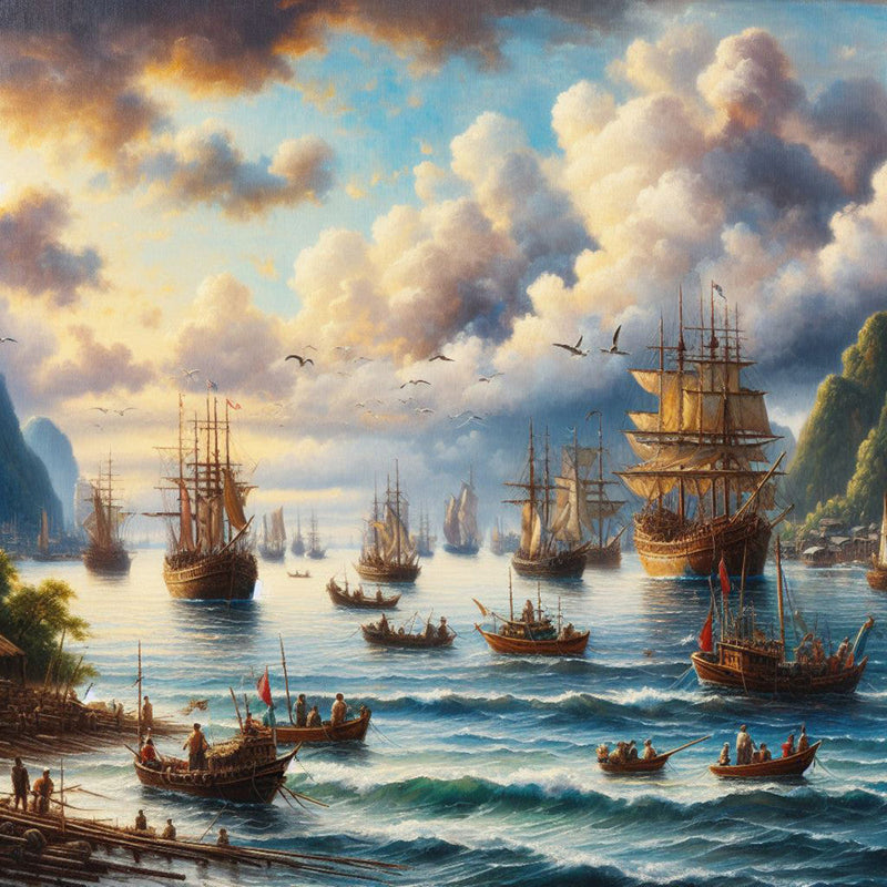 Ancient Ships Fabric Panel 1