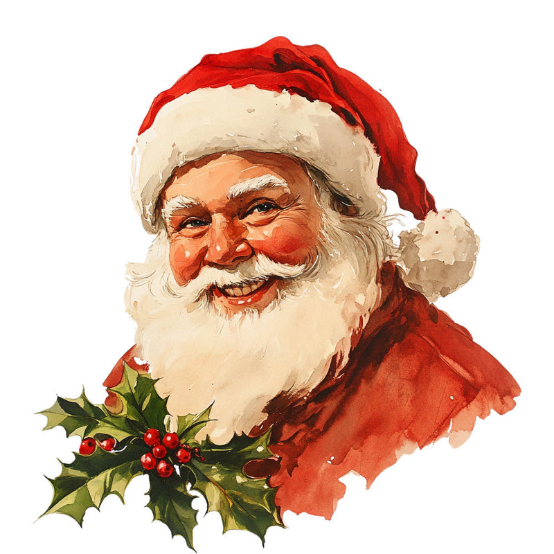 Watercolor Santa Claus Fabric Panel 2