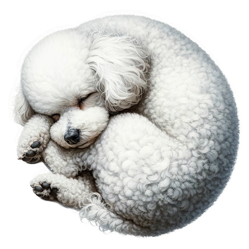 Watercolor Poodles Fabric Panel 12