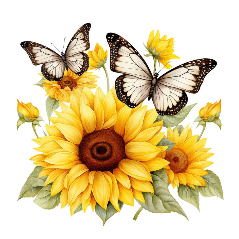 Sunflowers and Butterflies Fabric Panel 17