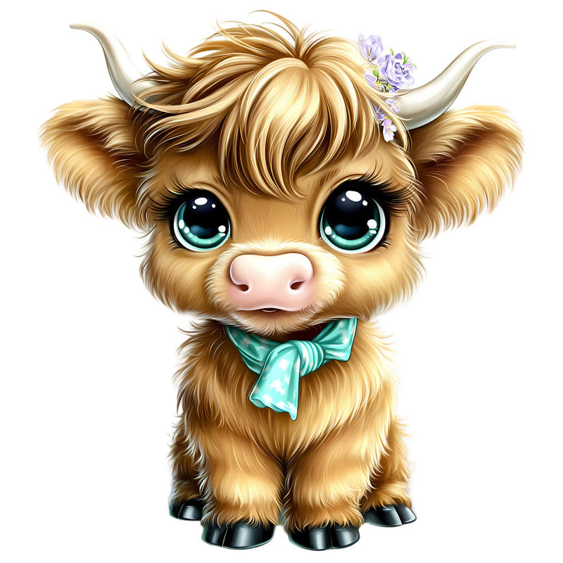 Adorable Highland Cows Fabric Panel 66