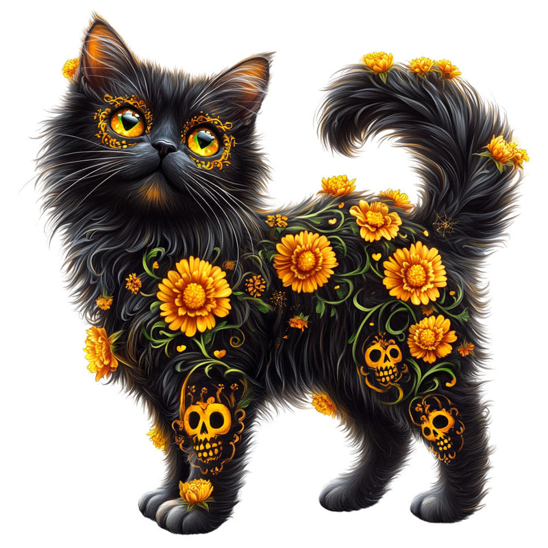 Cats de Los Muertos Fabric Panel 1