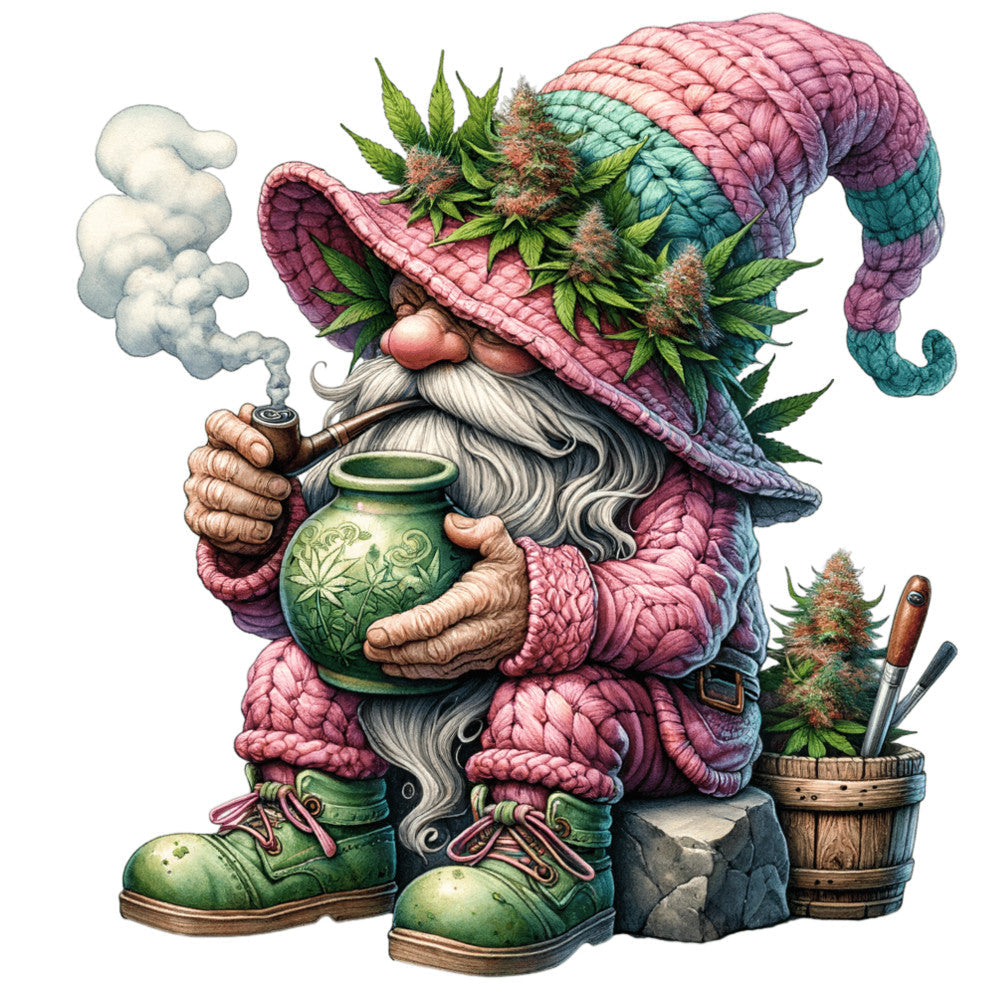 Cannabis Garden Gnomes Fabric Panel 8