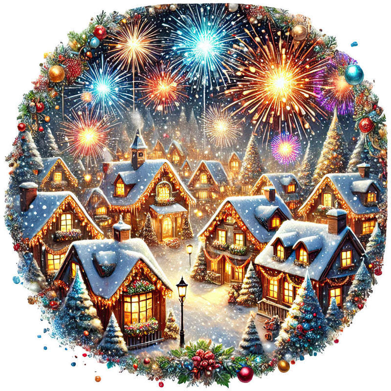 Christmas Villages Fabric Panel 86