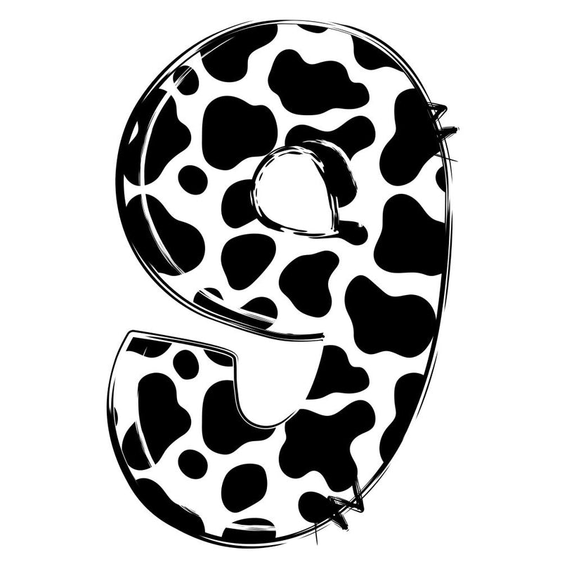 Cow Print Alphabet Fabric Panel 33