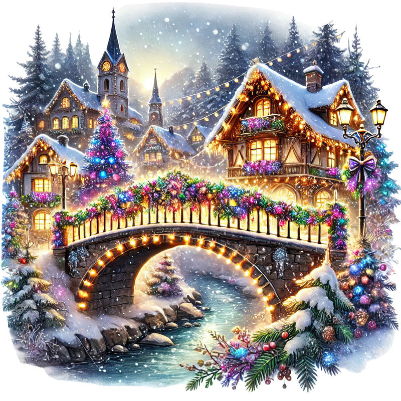 Christmas Villages Fabric Panel 60