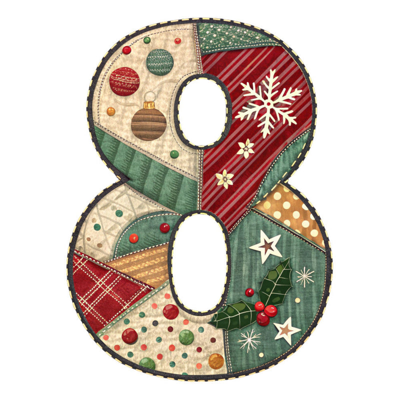 Christmas Patchwork Alphabet Fabric Panel 13