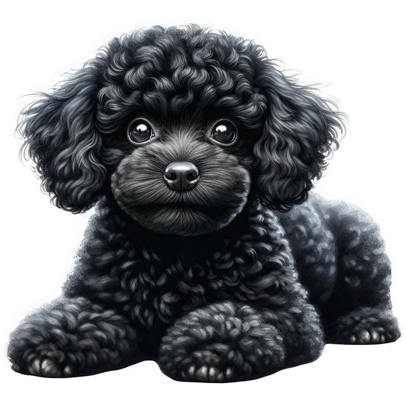 Watercolor Poodles Fabric Panel 17