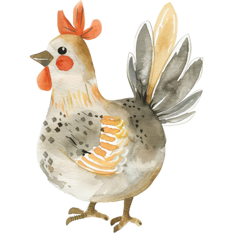 Watercolor Farm Fabric Panel 88