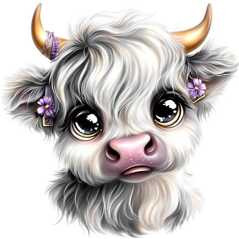 Adorable Highland Cows Fabric Panel 4