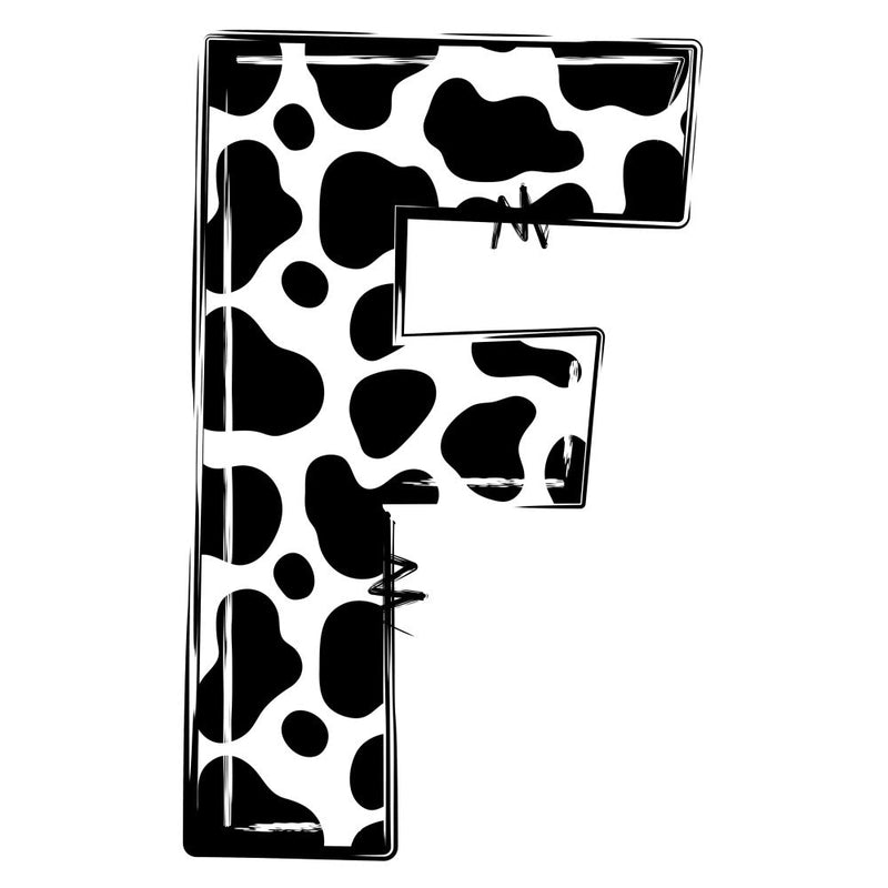 Cow Print Alphabet Fabric Panel 12