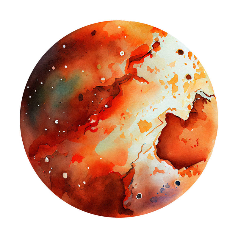 Watercolor Space Planet Fabric Panel 9
