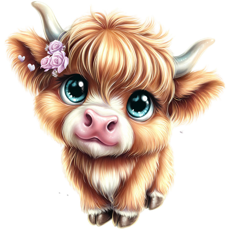 Adorable Highland Cows Fabric Panel 37