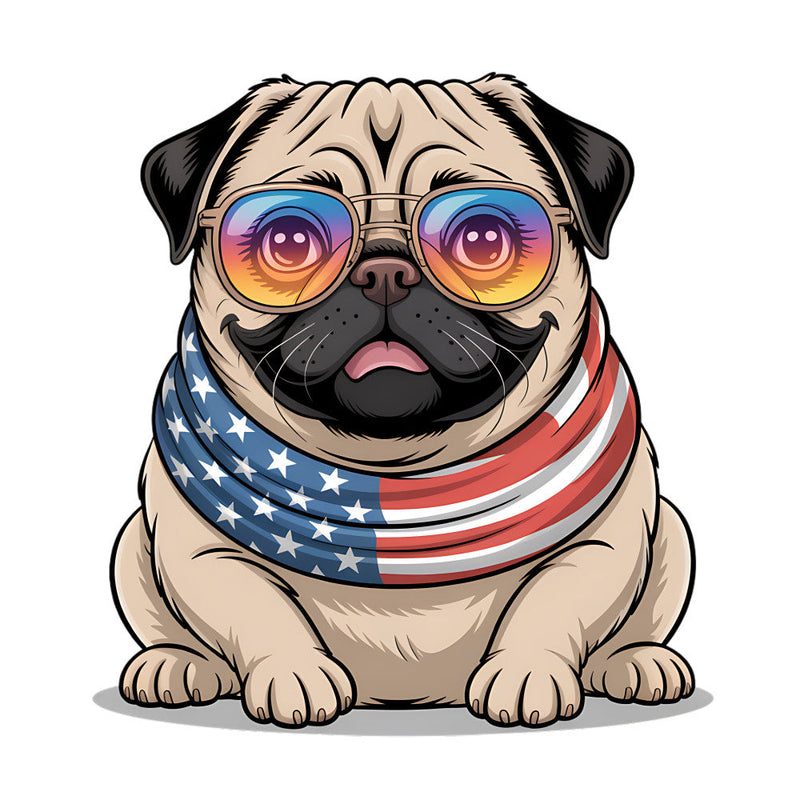 4th of July Dog Fabric Panel 4