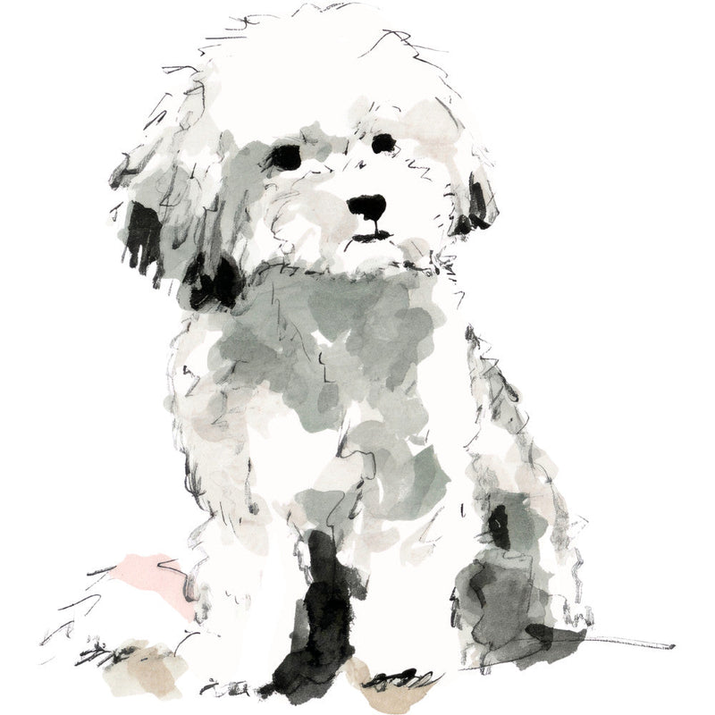 Handdrawn Doodle Dog Fabric Panel 44