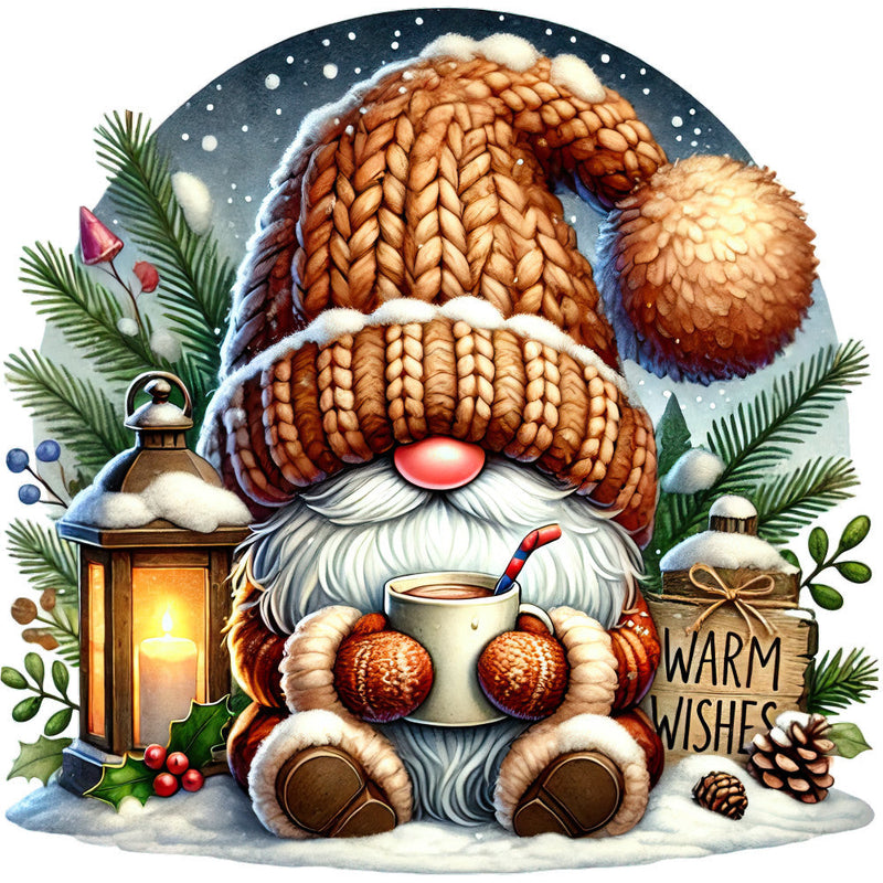 Cozy Christmas Gnomes Fabric Panel 16